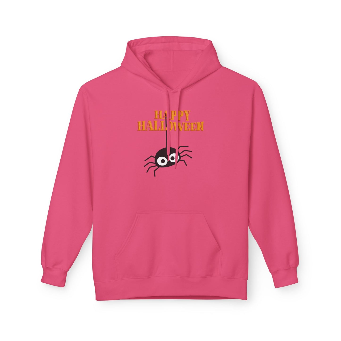 Happy Halloween Spider Hoodie, Unisex Fleece Hoodie, Cozy Fall Fashion, Halloween Costume, Spooky Season Apparel, Trick or Treat Sweater