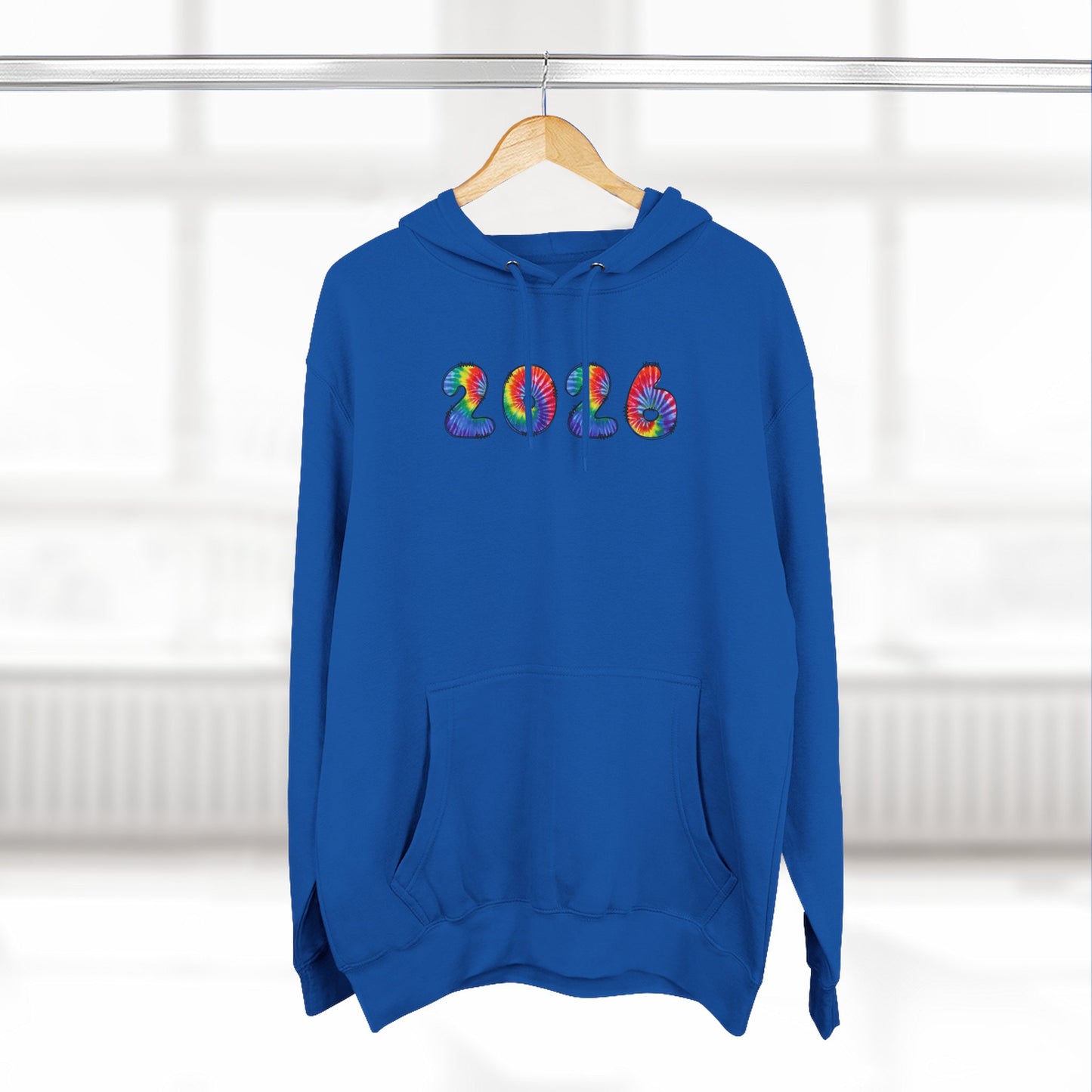 2026 Colorful Tie Dye Numbers Hoodie | New Year Retro Rainbow Design