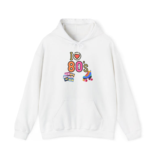 I Love 80s Roller Skate Hoodie | Retro 80s Neon Graphic