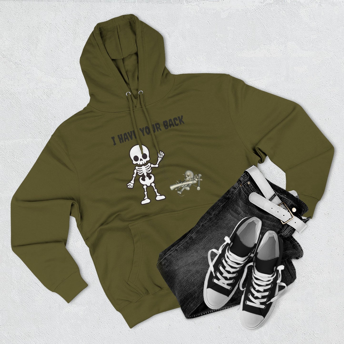 Skeleton Support Fleece Hoodie, Funny Sweatshirt, Unique Gift for Halloween, Cozy Fall Wear, Unisex Hoodie