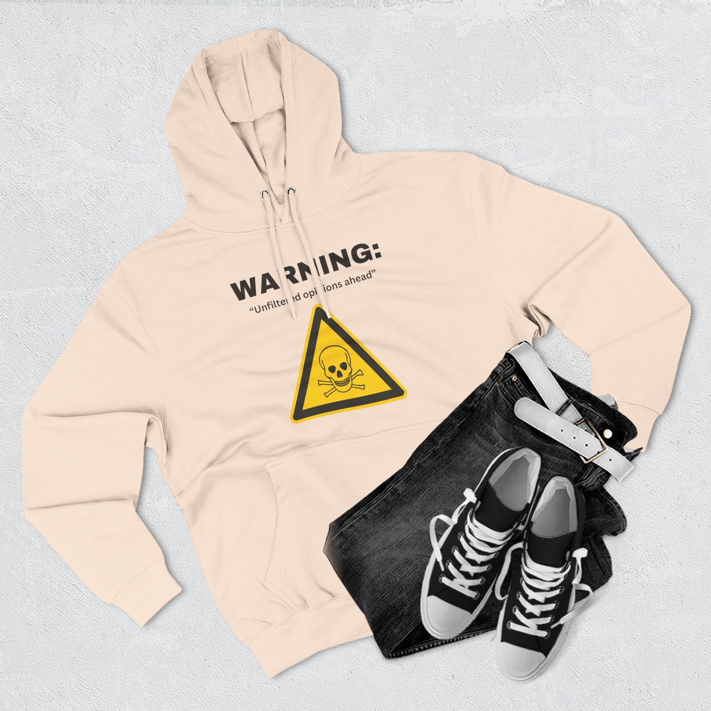 Warning Toxic Chemical Skull Triangle Hoodie | Hazard Symbol Graphic