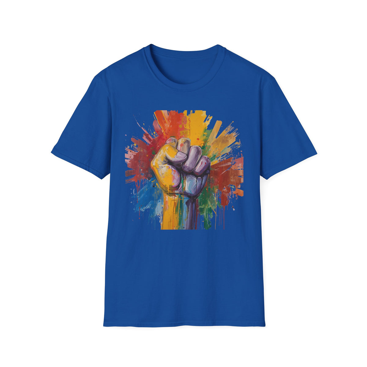 Rainbow Fist Protest Artwork T-Shirt | Pride Solidarity Graphic Tee