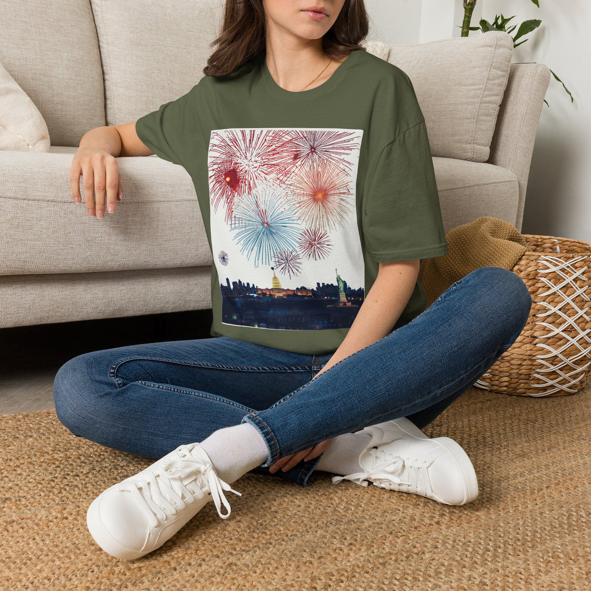 Fireworks Burst T-Shirt | Patriotic Sparkler Celebration Tee