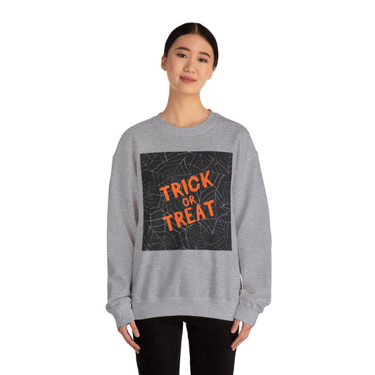 Halloween Trick or Treat Sweatshirt, Unisex Crewneck, Cozy Fall Fashion, Halloween Gatherings, Spooky Season Essentials