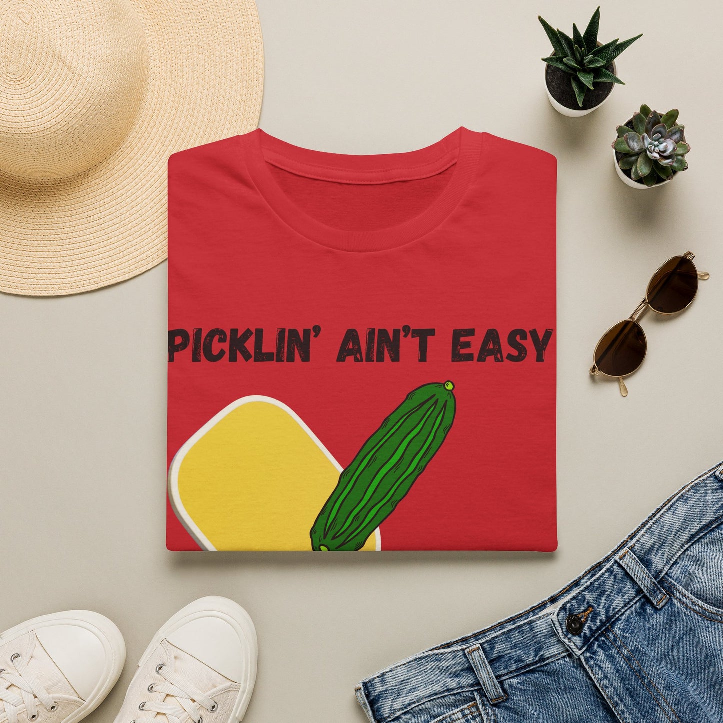 Picklin' Ain't Easy Pickleball Paddle T-Shirt | Funny Pickleball Shirt