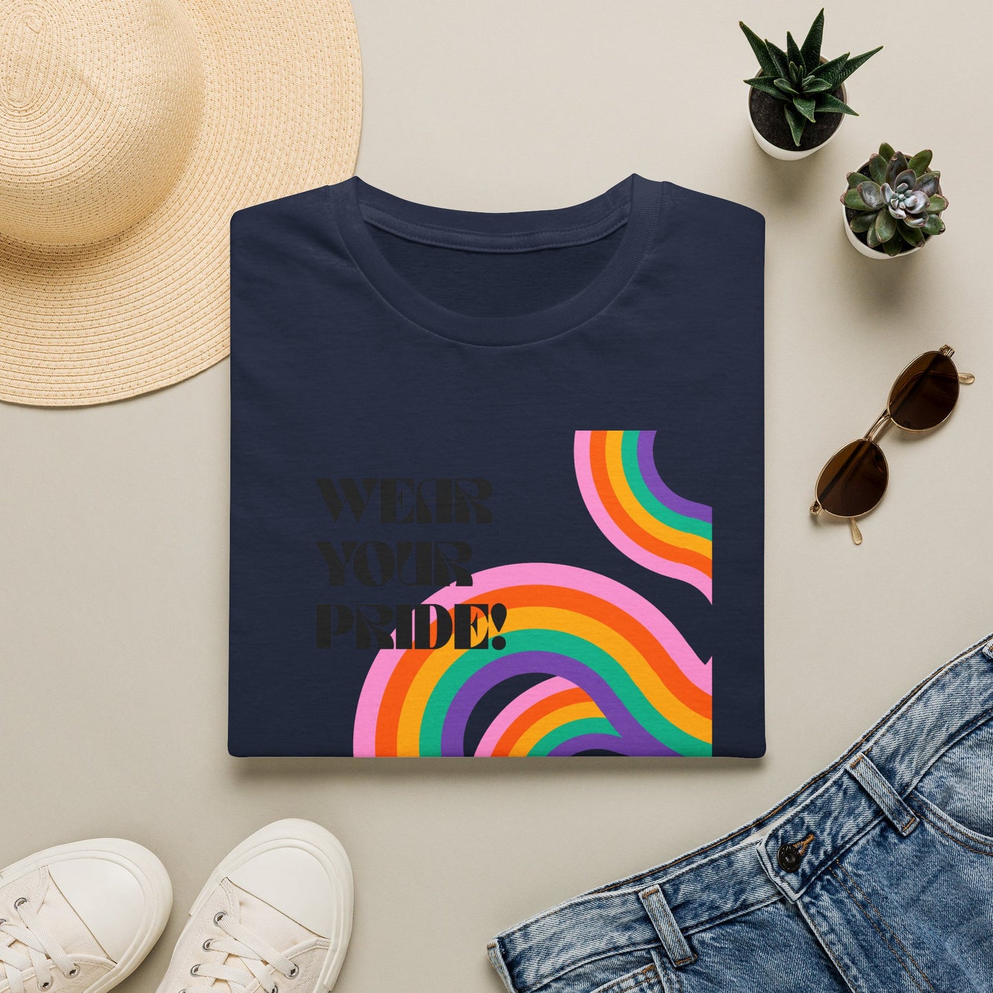 Wear Your Pride T-Shirt | Rainbow Waves LGBT Pride Tee