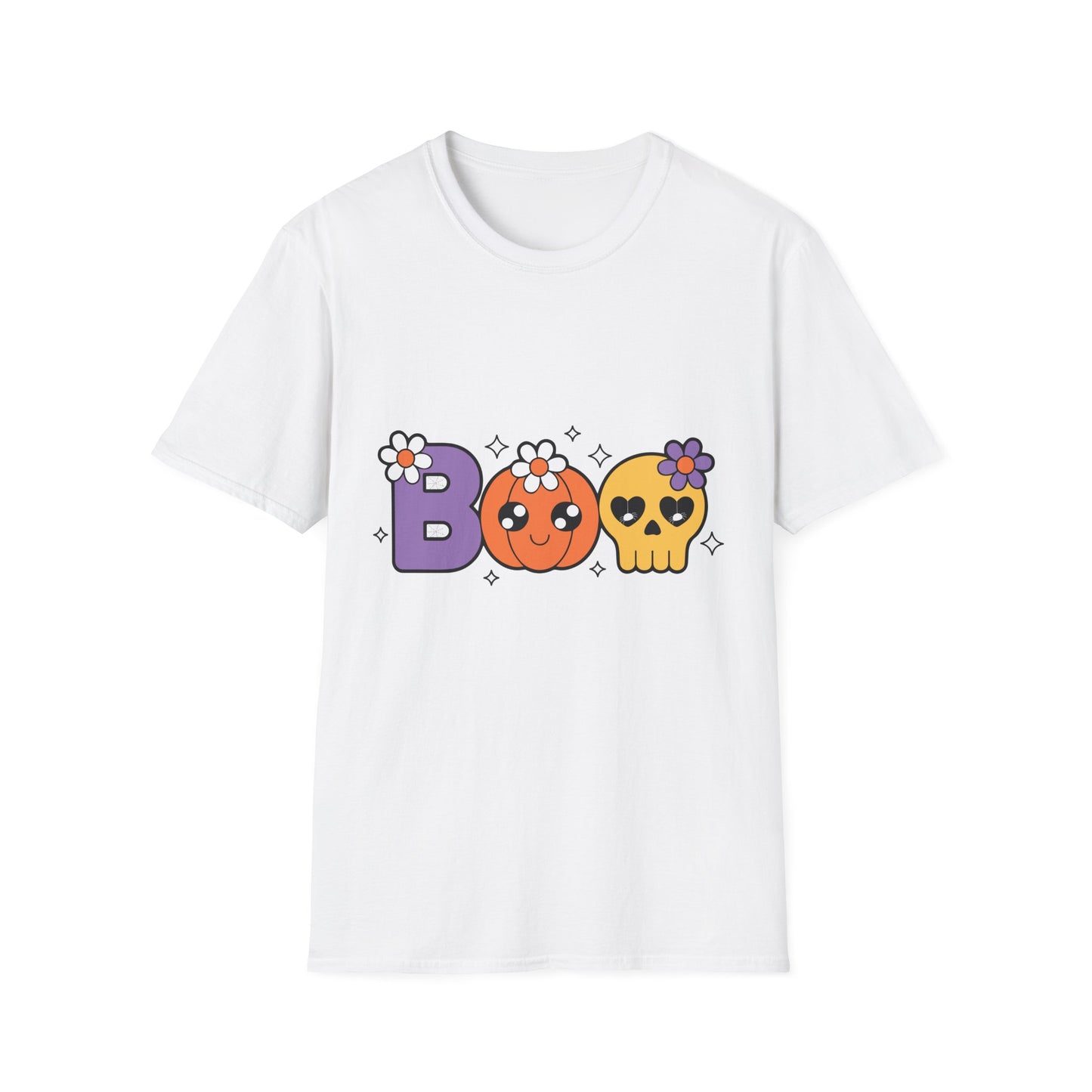 Whimsical Halloween T-Shirt with Boo Design, Cute Graphic Tee, Fall Fashion, Gift for October Birthdays, Spooky Season Apparel
