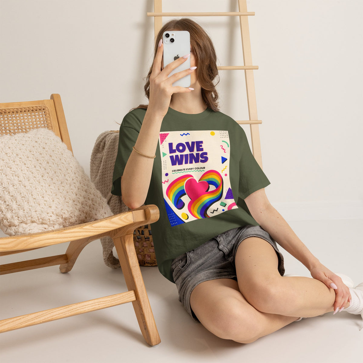 Love Wins rainbow heart T-Shirt | Pride graphic tee, colorful celebration design