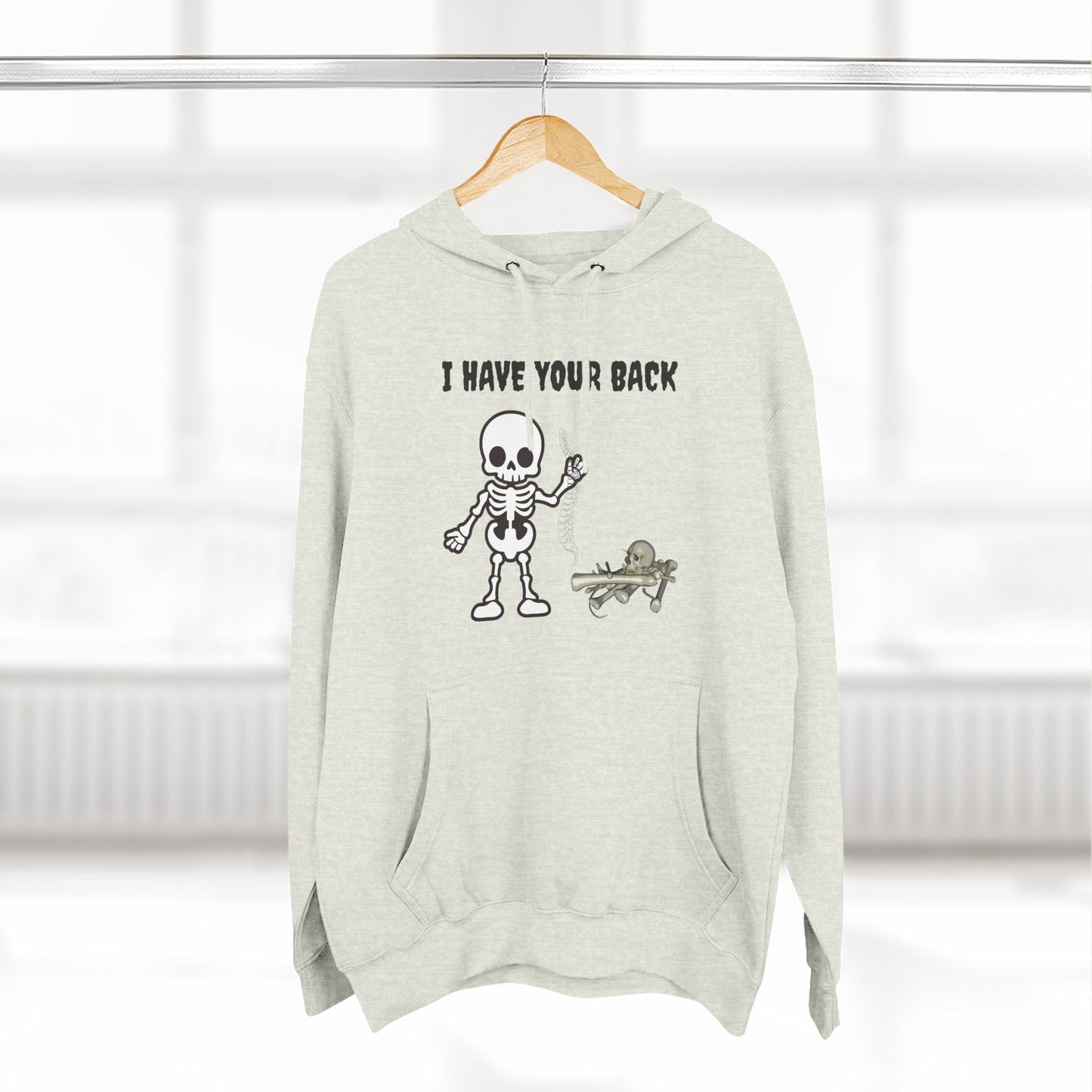 Skeleton Support Fleece Hoodie, Funny Sweatshirt, Unique Gift for Halloween, Cozy Fall Wear, Unisex Hoodie