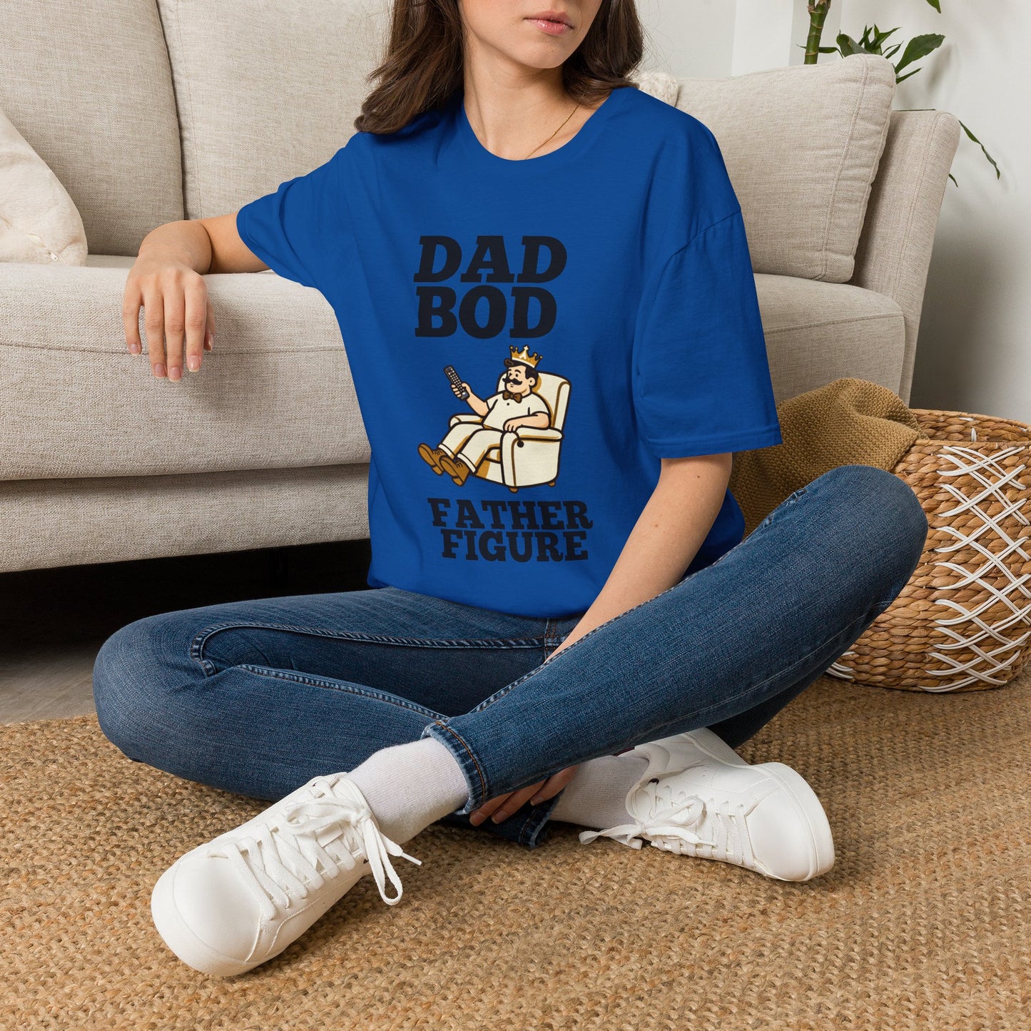 Dad Bod King illustration T-Shirt | Father Figure typography tee