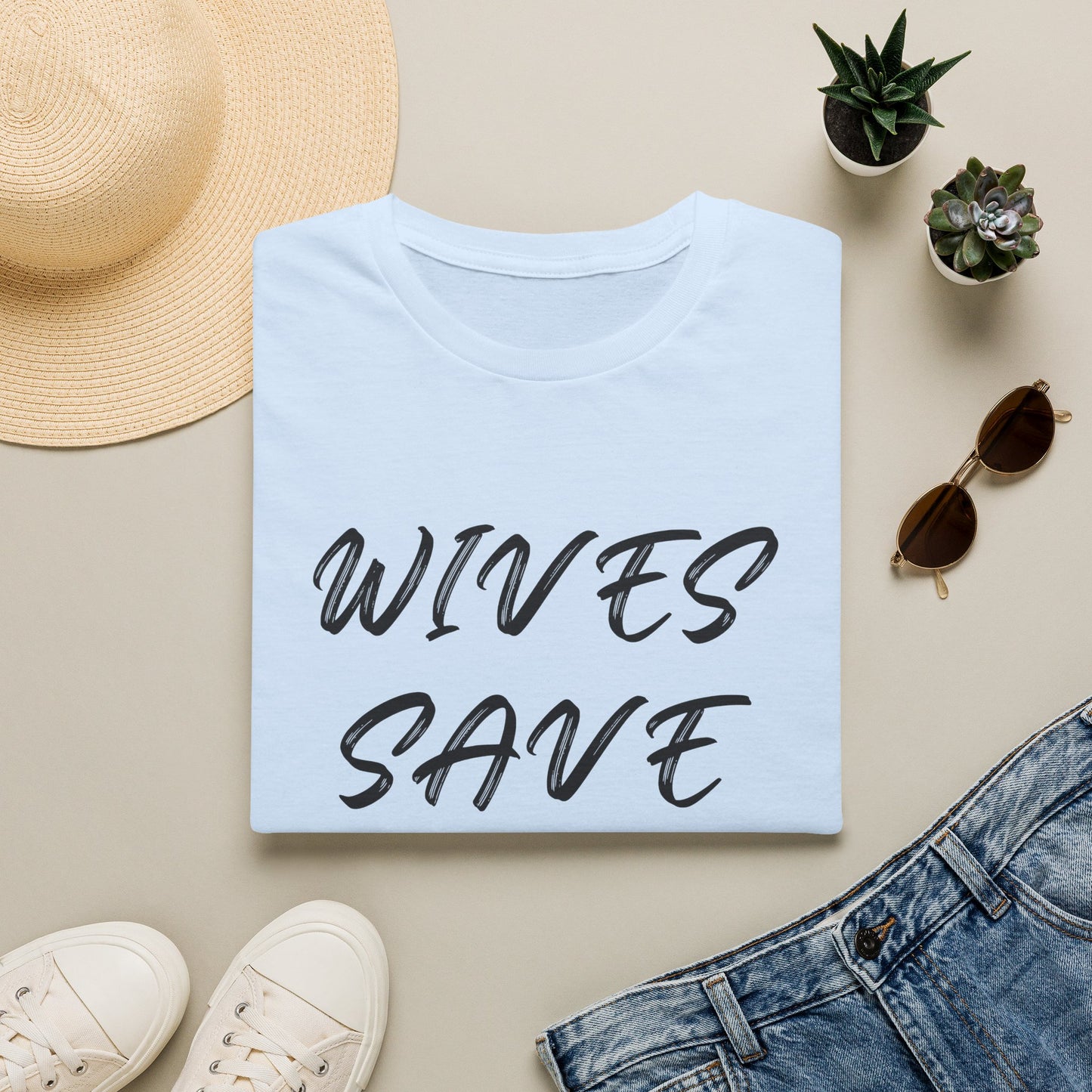 Wives Save Lives T-Shirt | Script Typography, Awareness Tee