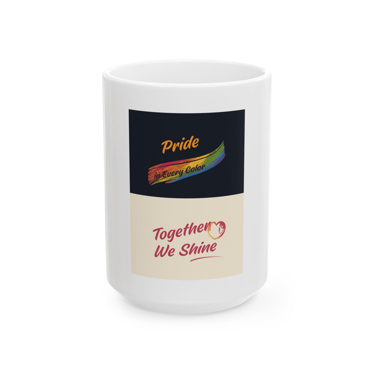 Pride Rainbow Wave Together We Shine Mug | Ceramic Coffee Cup