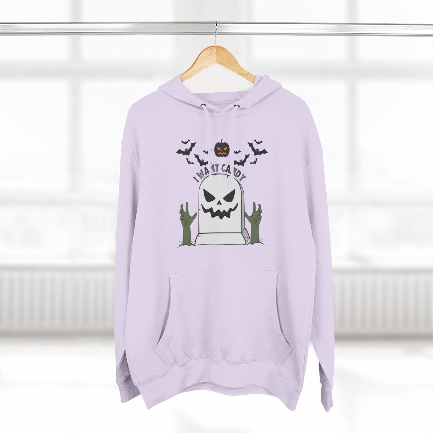 Spooky Halloween Hoodie, I Want Candy Fleece Hoodie, Goth Fashion, Trick or Treat Apparel, Cozy Fall Gift