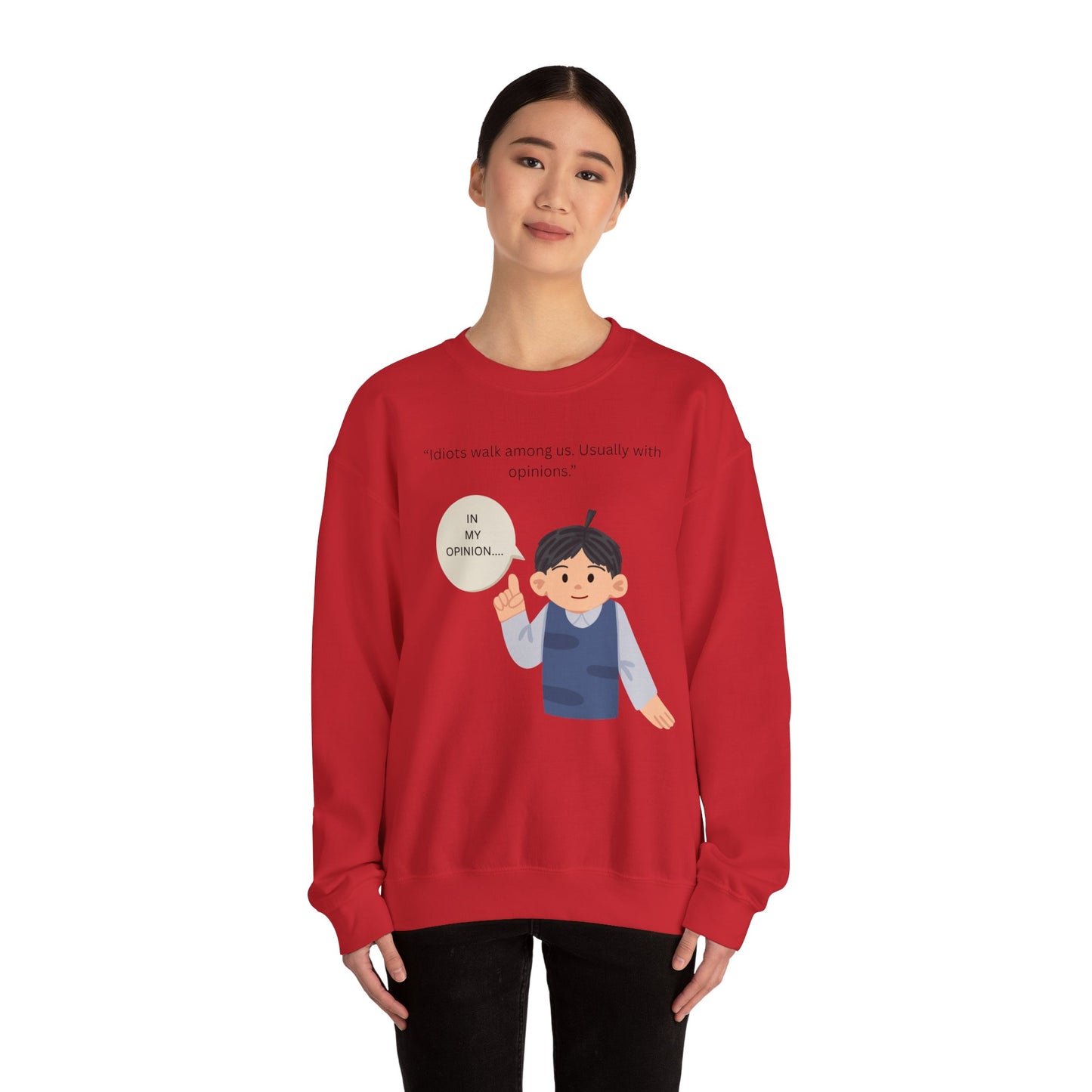 In My Opinion Boy Illustration Sweatshirt | Opinion Quote Crewneck