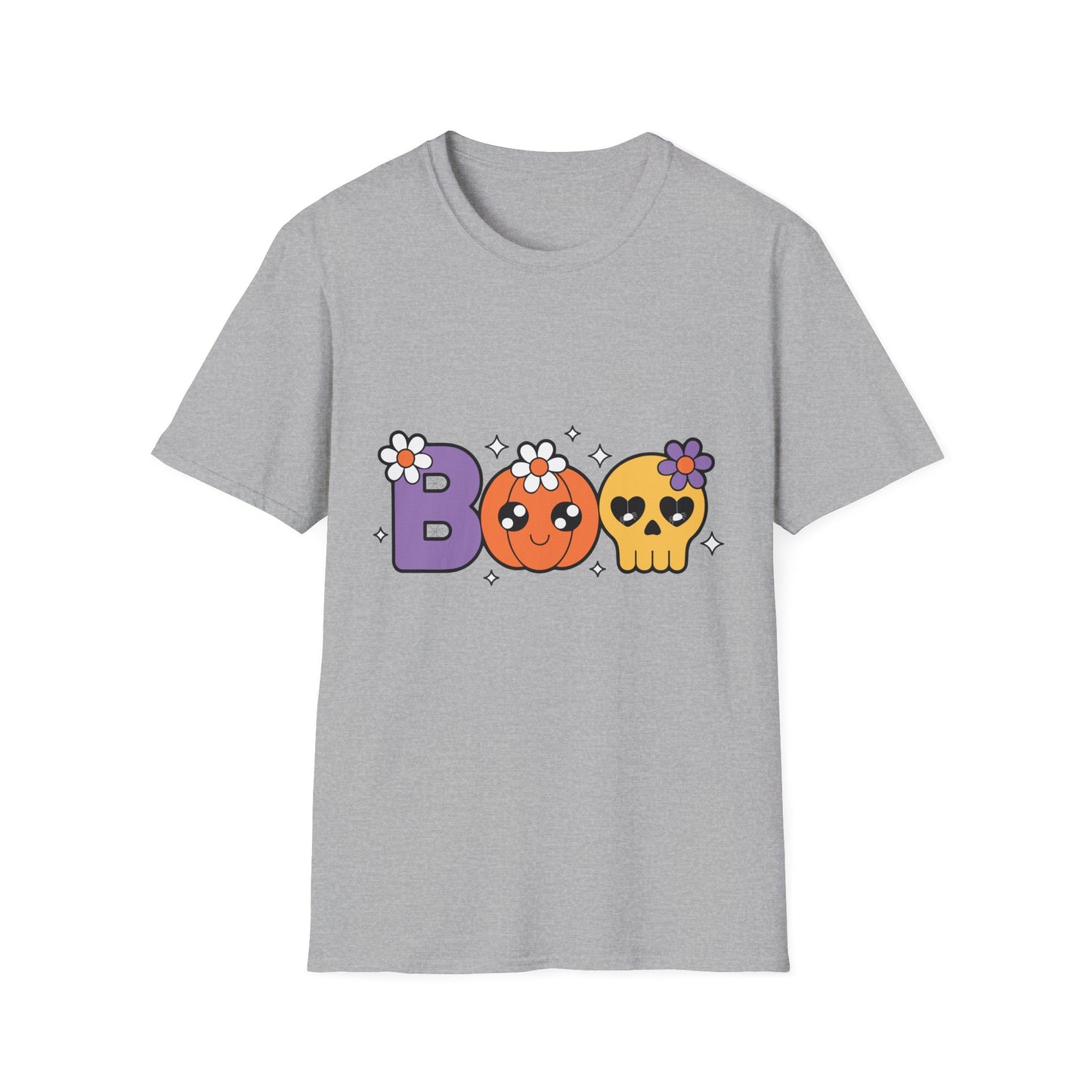 Whimsical Halloween T-Shirt with Boo Design, Cute Graphic Tee, Fall Fashion, Gift for October Birthdays, Spooky Season Apparel