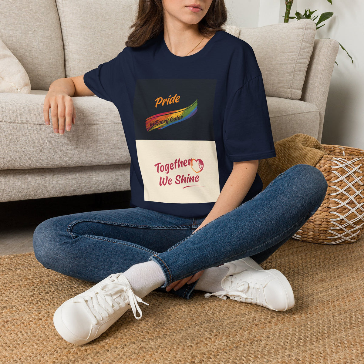 Pride Rainbow Brushstroke Together We Shine T-Shirt | LGBTQ+ Pride Tee