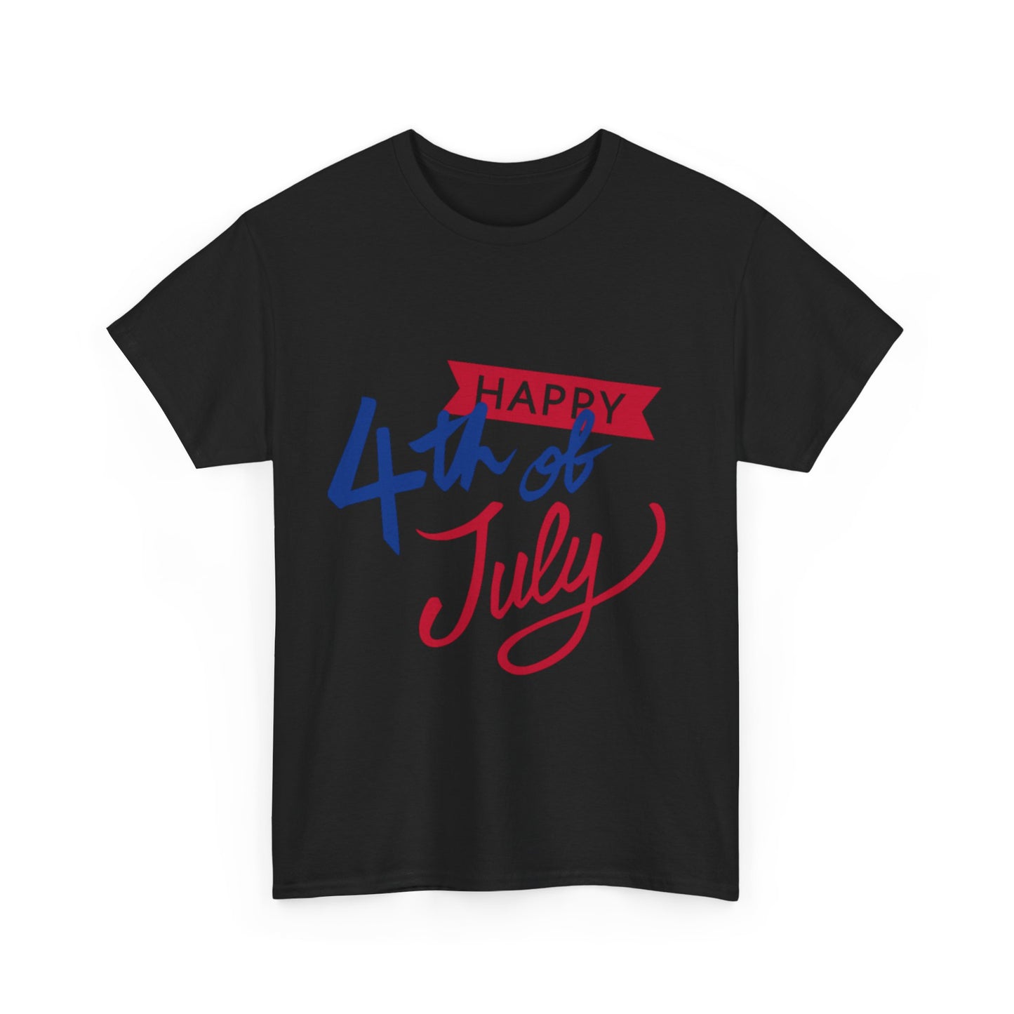 Happy 4th of July Unisex Heavy Cotton Tee, Patriotic Shirt, Independence Day Wear, Summer Celebration Top, Unisex Tee for BBQs