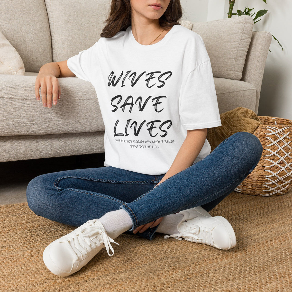 Wives Save Lives T-Shirt | Script Typography, Awareness Tee