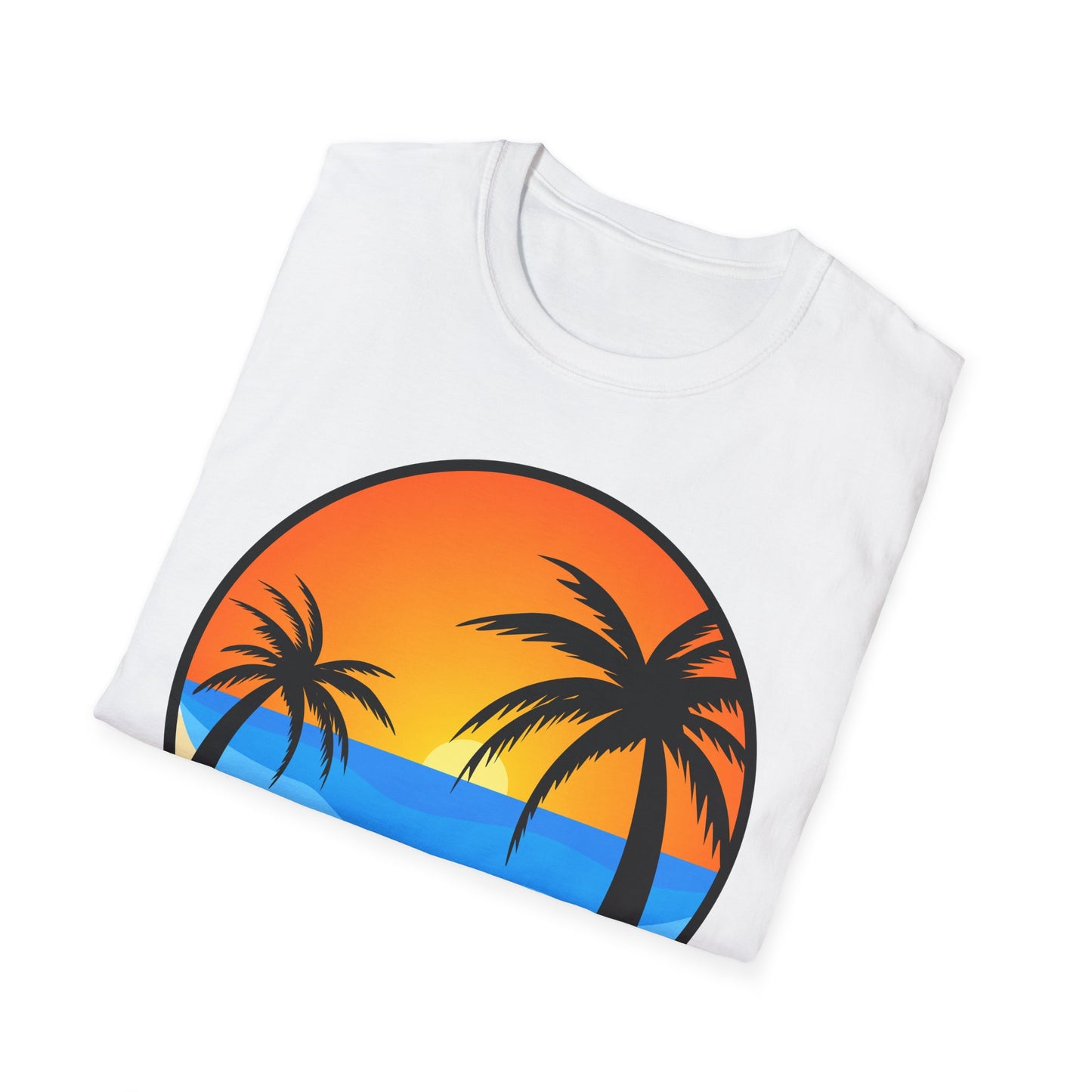 Sunset Palm Beach 2026 T-Shirt | Retro Tropical Circle Design