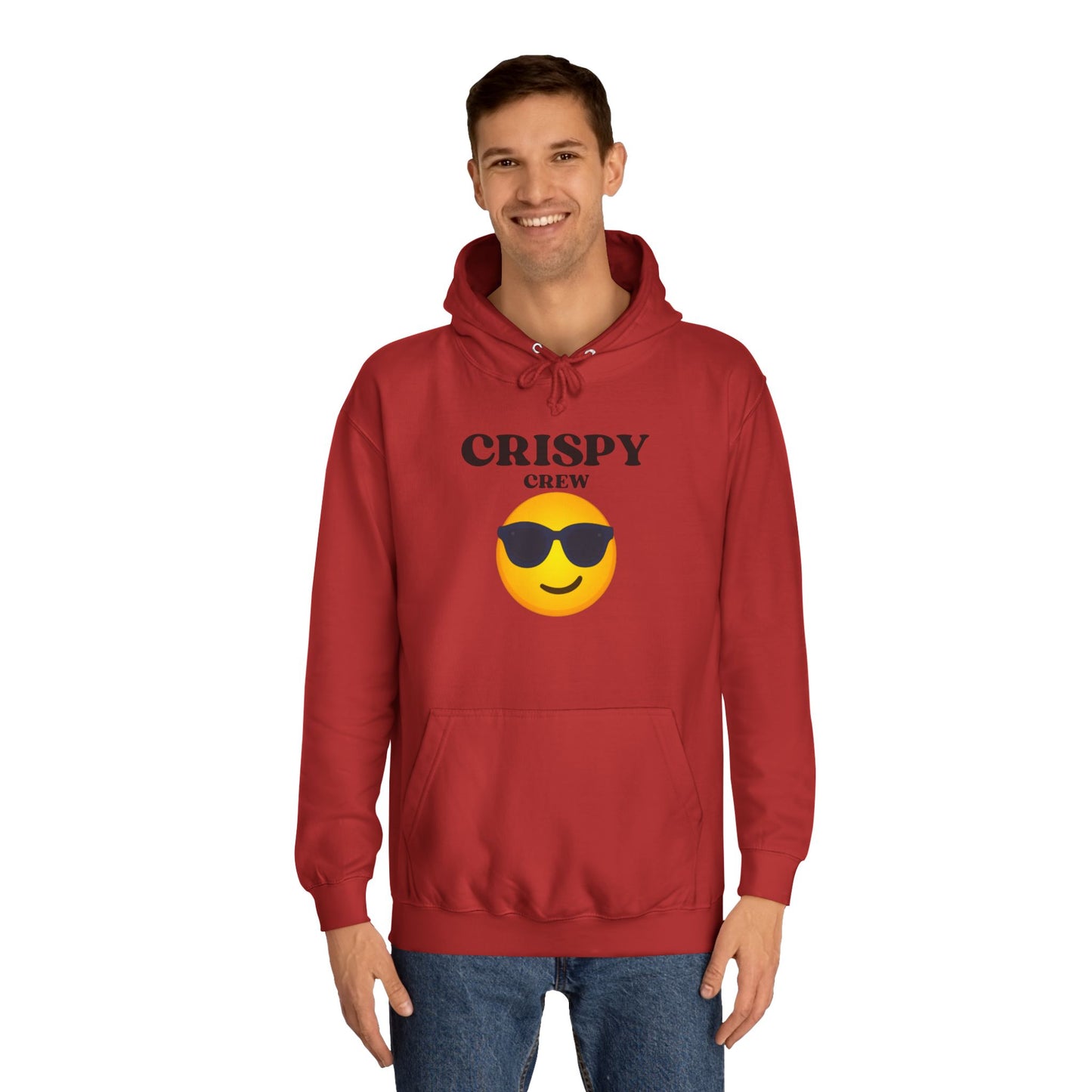 Crispy Crew Unisex College Hoodie, Funny Sweatshirt, Gift for Students, Casual Apparel, College Life Hoodie, Emojis, Comfortable Wear