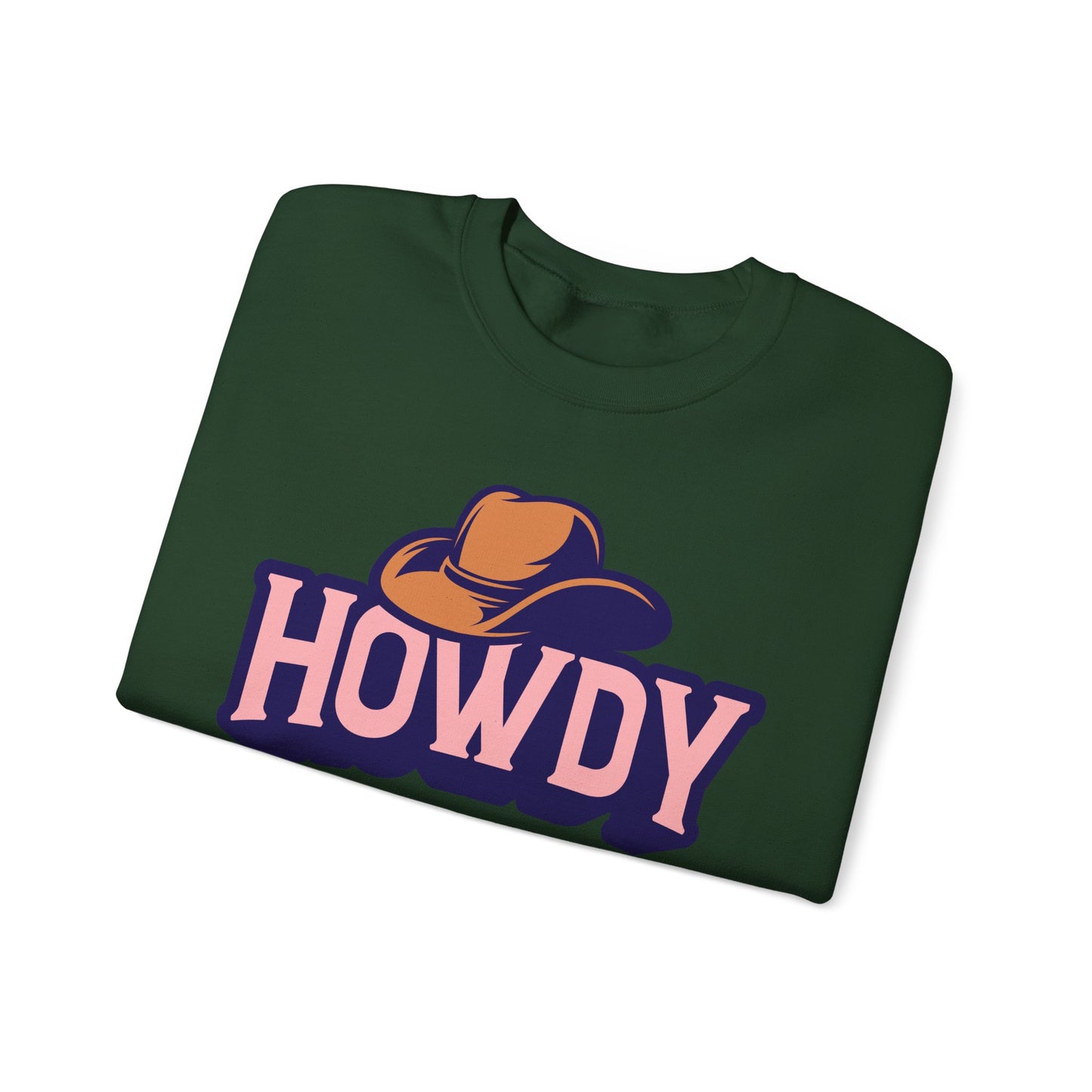 Howdy Cowboy Hat crewneck sweatshirt | Western graphic, New in Town text