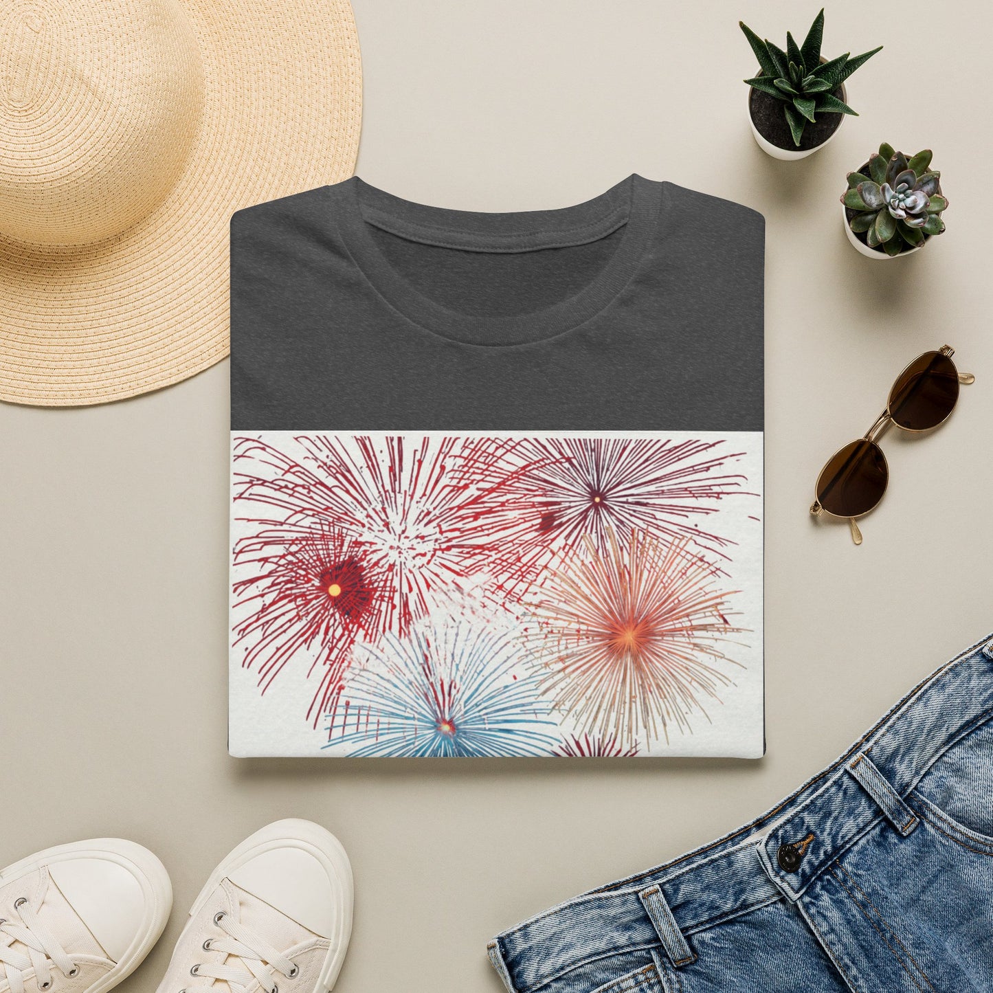 Fireworks Burst T-Shirt | Patriotic Sparkler Celebration Tee