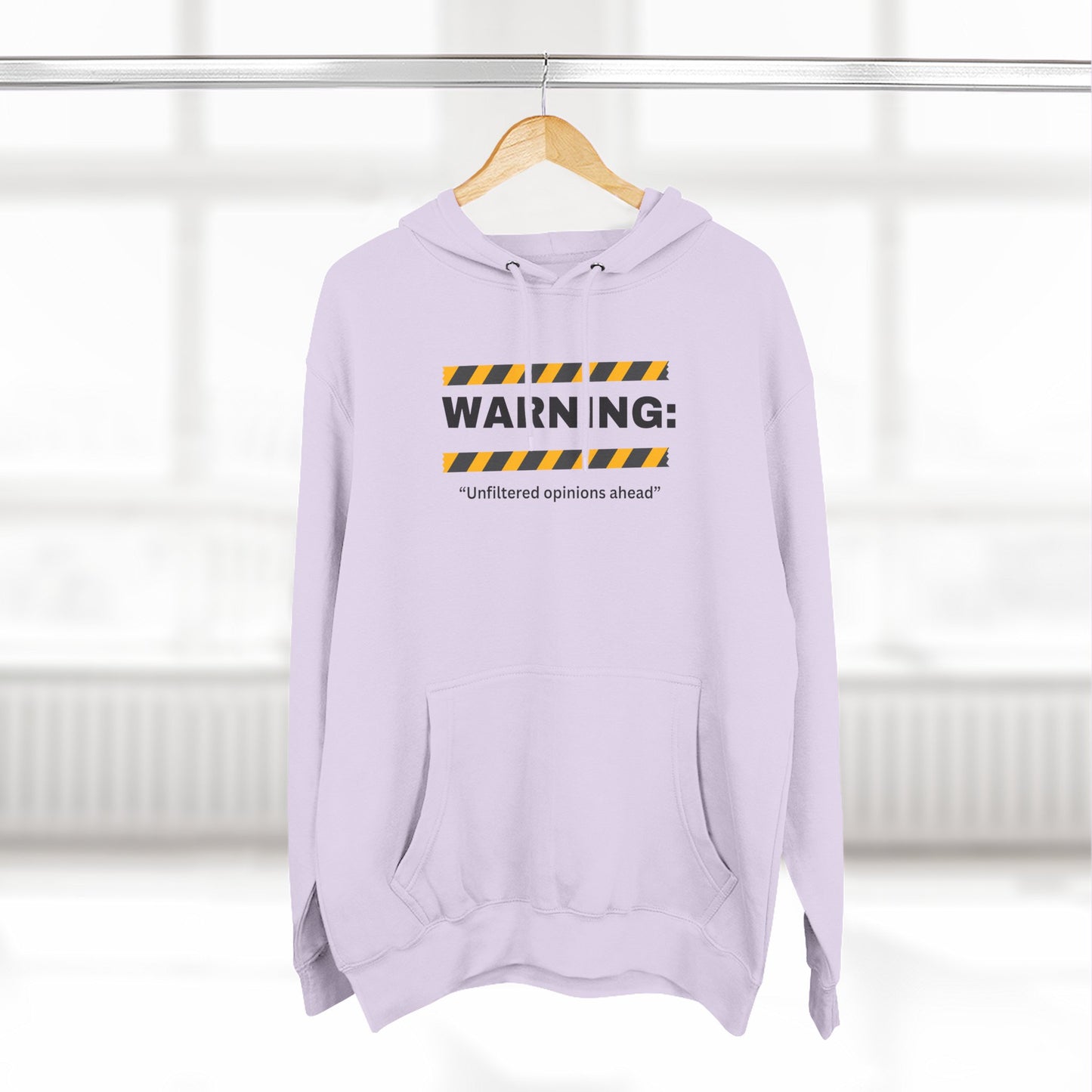 Warning: Unfiltered Opinions Ahead Hoodie | Humor, Caution Tape Design