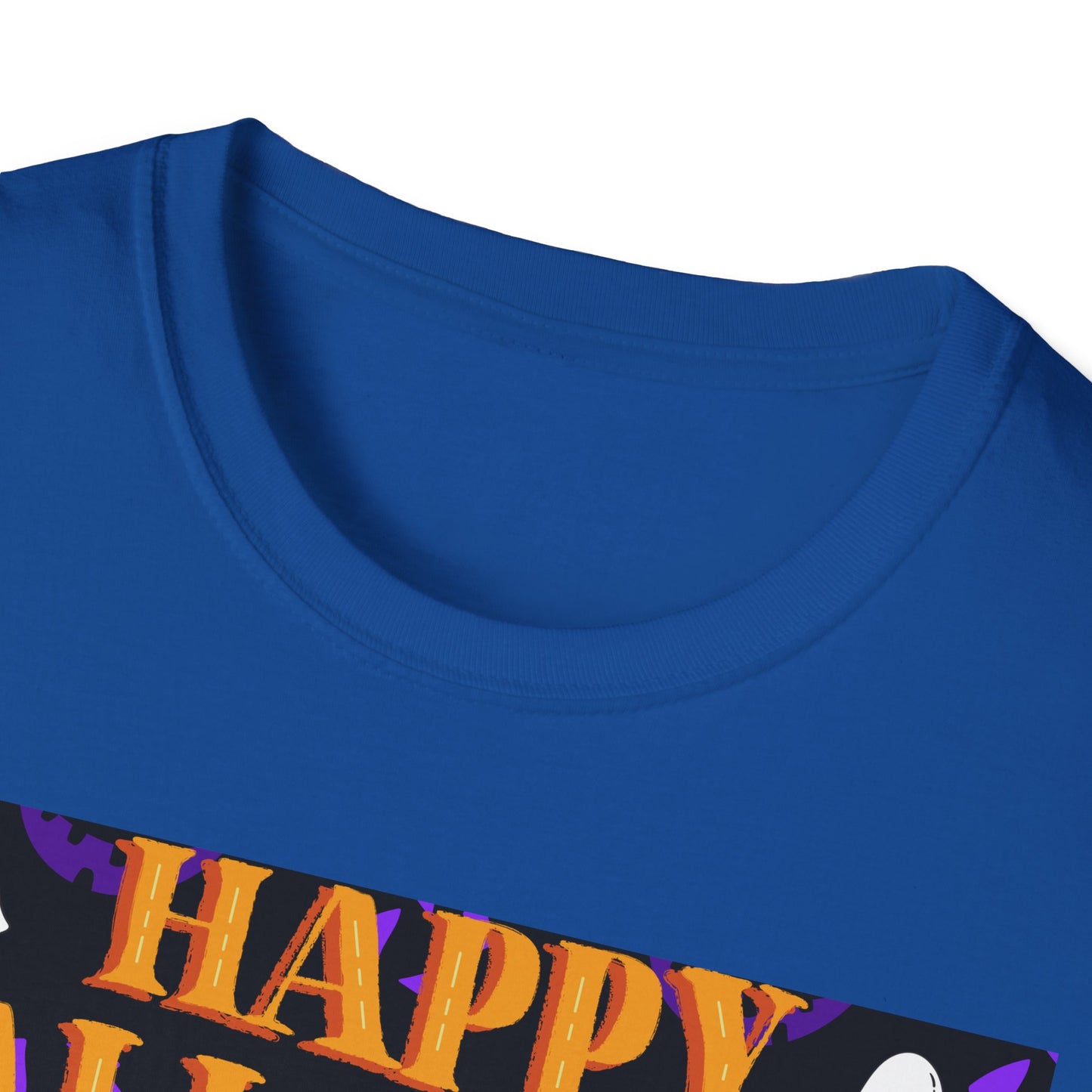Halloween-Themed Unisex Softstyle T-Shirt, Spooky Fun Shirt, Ghost and Pumpkin Tee, Seasonal Apparel, Festive Gift, Halloween Costume