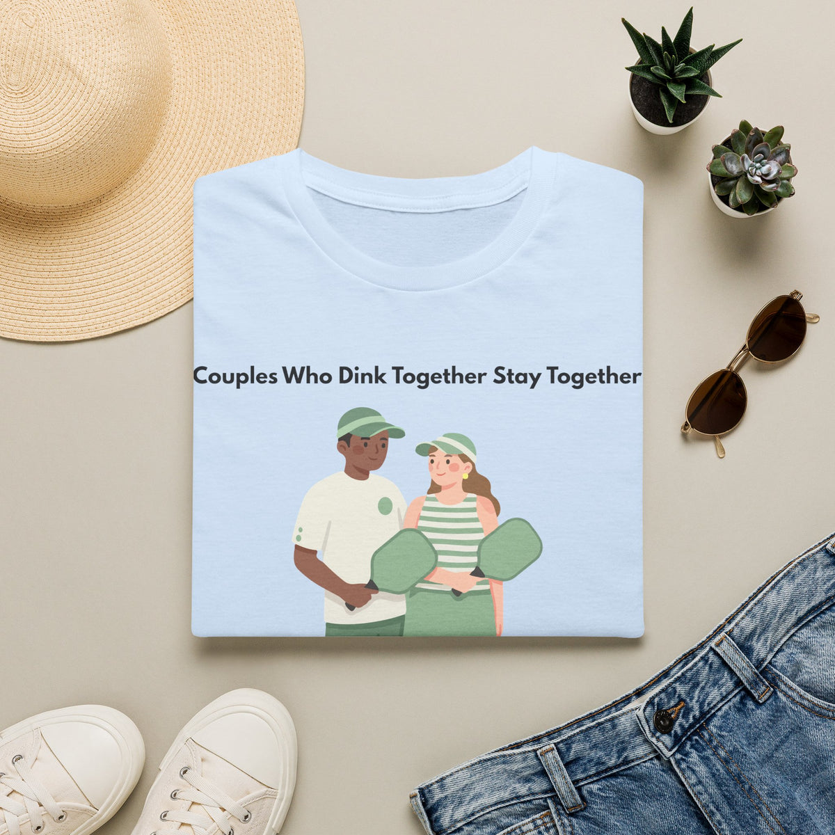 Couples Who Drink Together Stay Together T-Shirt | Matching Couple Illustration