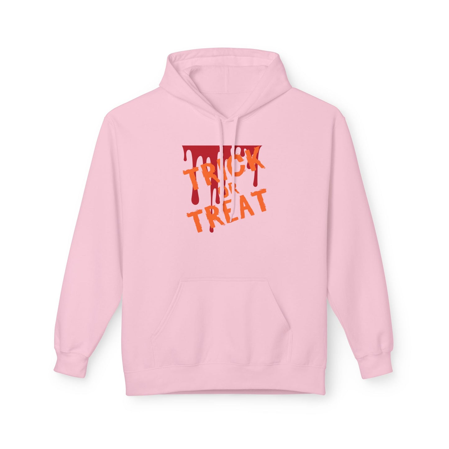 Trick or Treat Fleece Hoodie, Halloween Hoodie, Unisex Pullover, Cozy Fall Layer, Spooky Sweatshirt, Festival Apparel