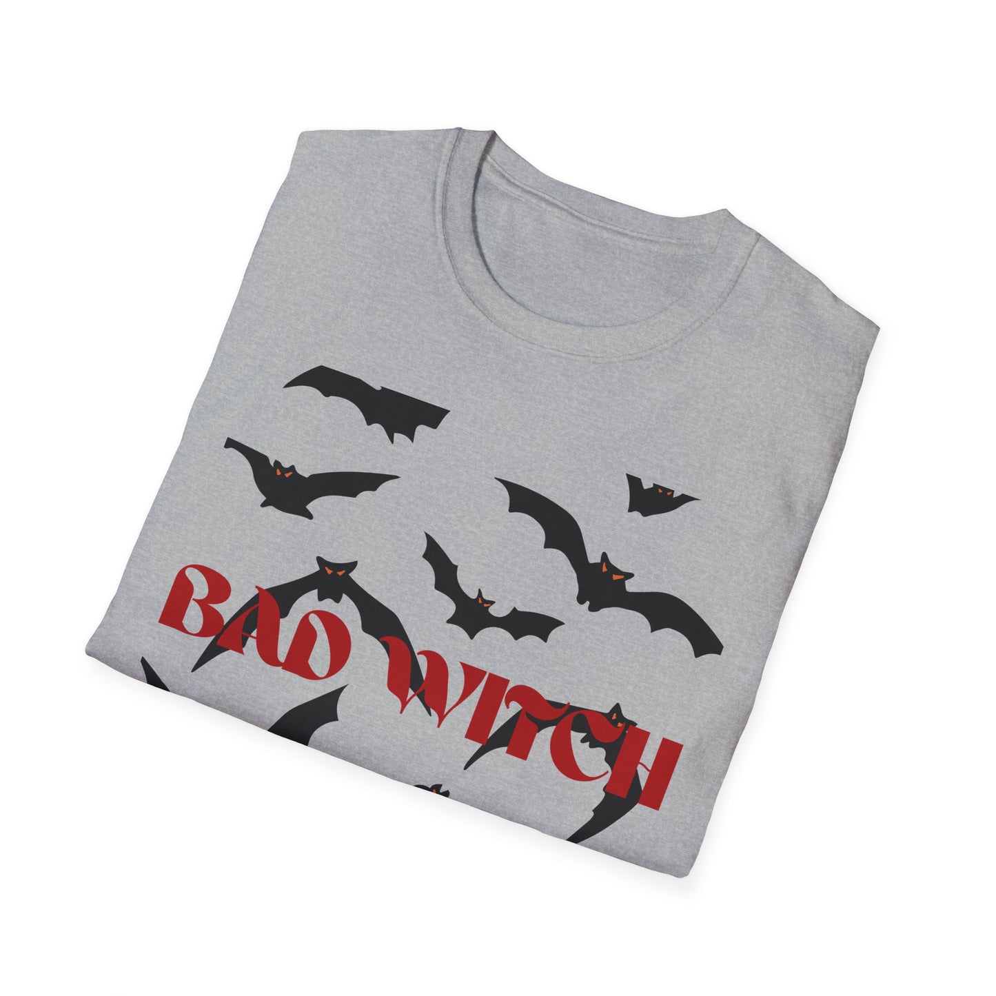 Bad Witch Halloween Unisex T-Shirt, Spooky Shirt, Halloween Costume, Witchy Tee, Bat Graphic Top, Fall Outfit