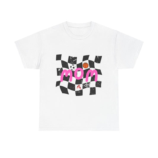 Sporty Mom Unisex Heavy Cotton Tee, Perfect Gift for Moms, Birthday Gift, Mother's Day, Family Events, Sports Enthusiasts