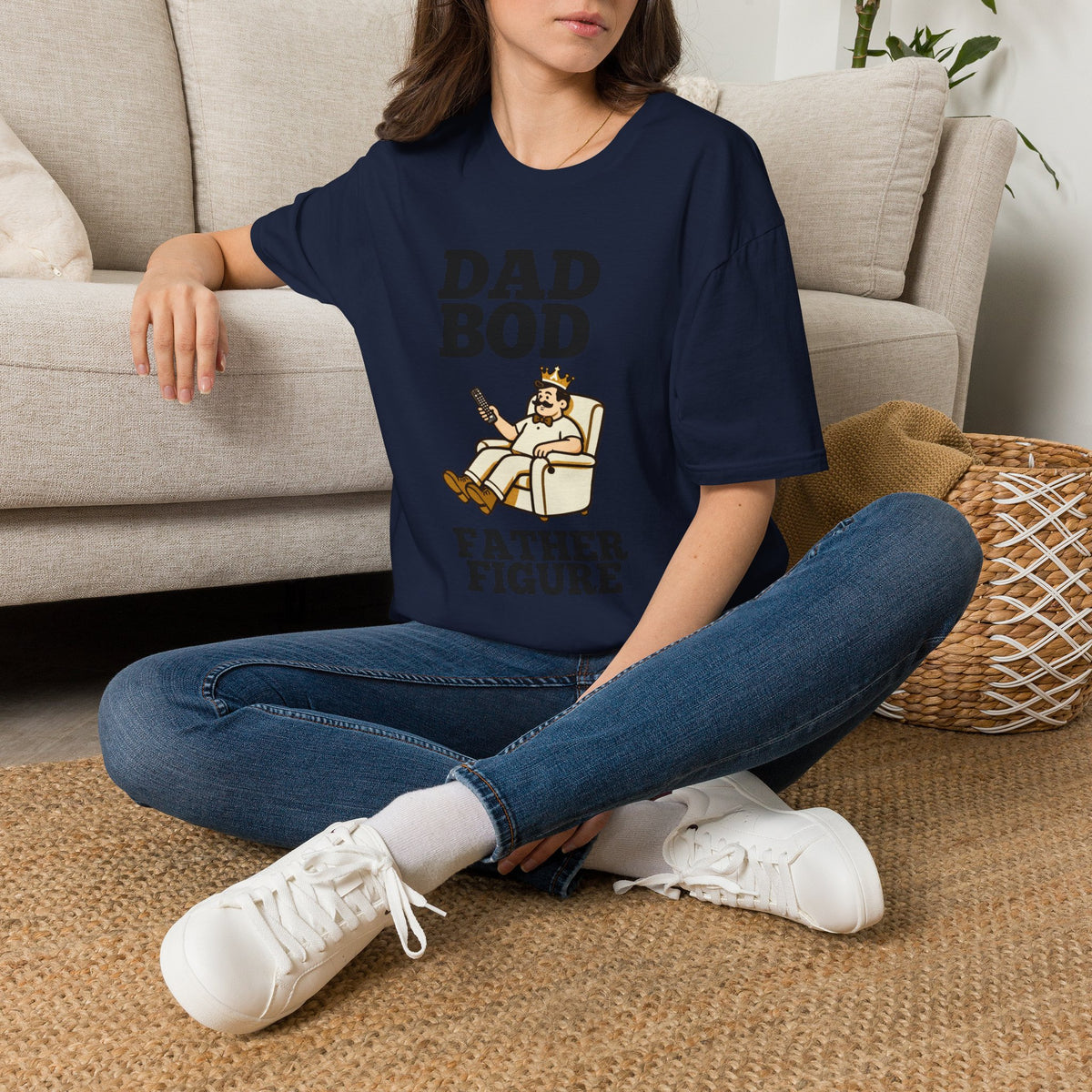 Dad Bod King illustration T-Shirt | Father Figure typography tee