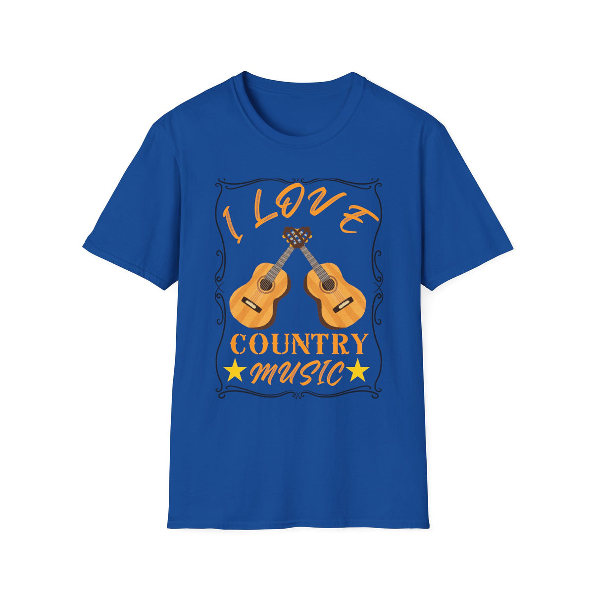 I Love Country Music T-Shirt | Acoustic Guitar Design