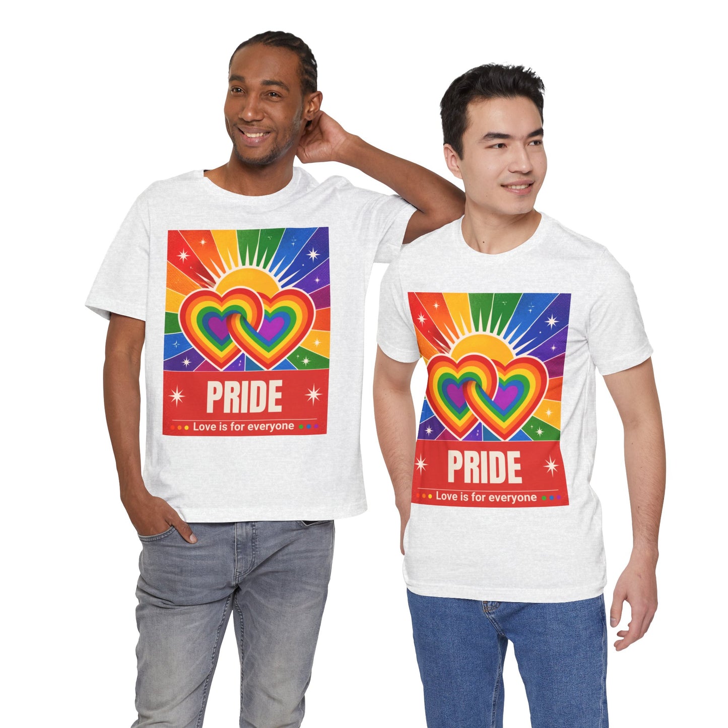 Rainbow Double Hearts Pride Tee | Love Is For Everyone