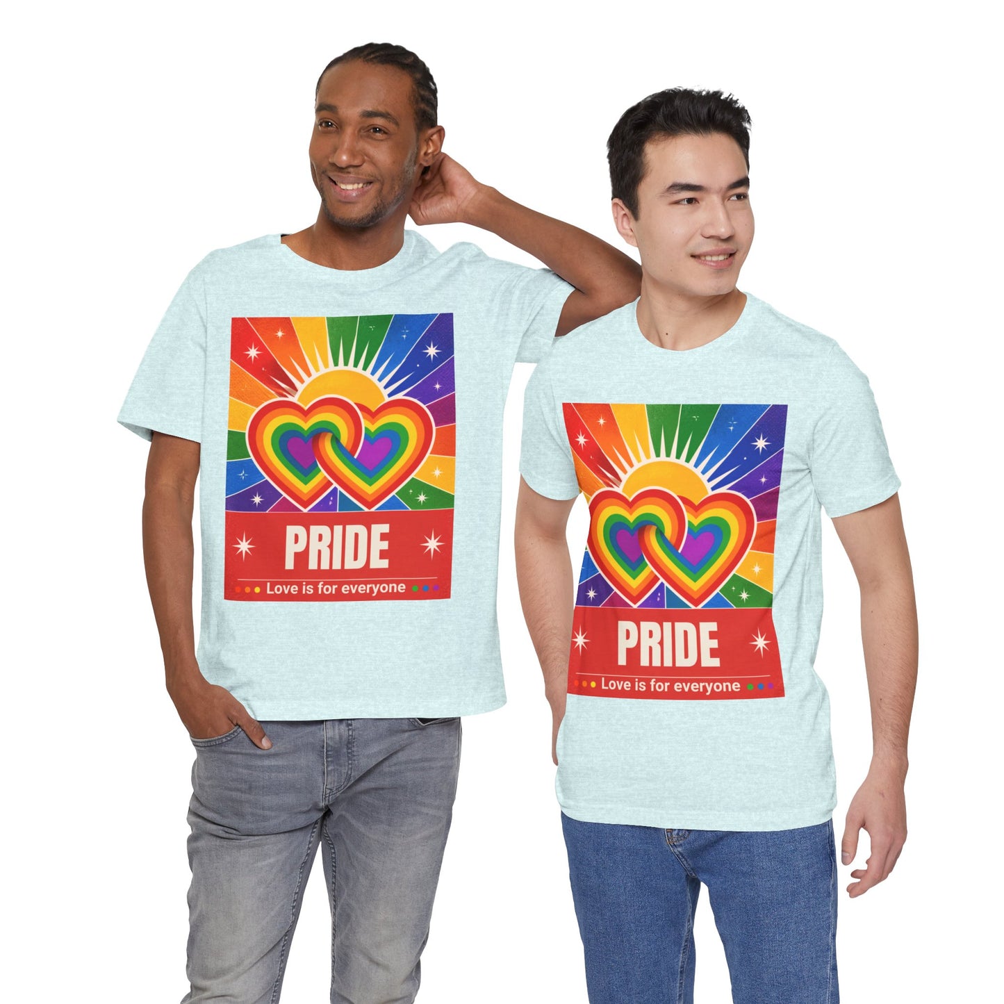 Rainbow Double Hearts Pride Tee | Love Is For Everyone