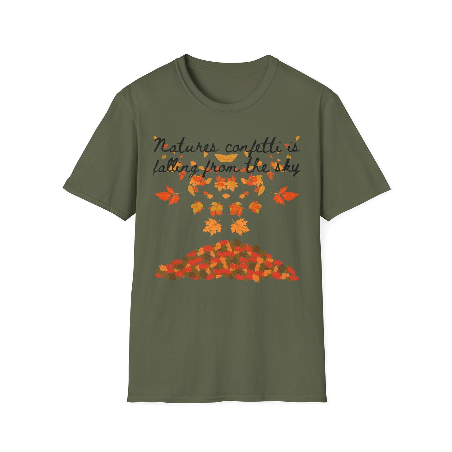 Fall Nature Confetti T-Shirt | Autumn Apparel, Seasonal Gift, Cute Casual Wear, Outdoor Adventures, Thanksgiving Shirts
