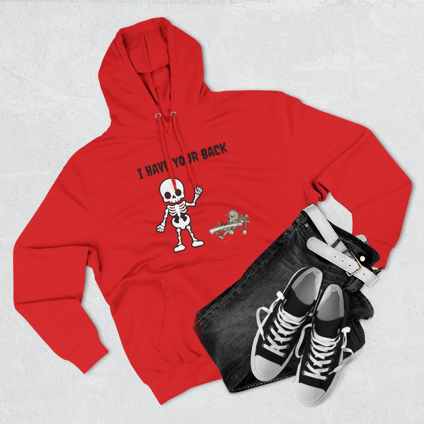 Skeleton Support Fleece Hoodie, Funny Sweatshirt, Unique Gift for Halloween, Cozy Fall Wear, Unisex Hoodie