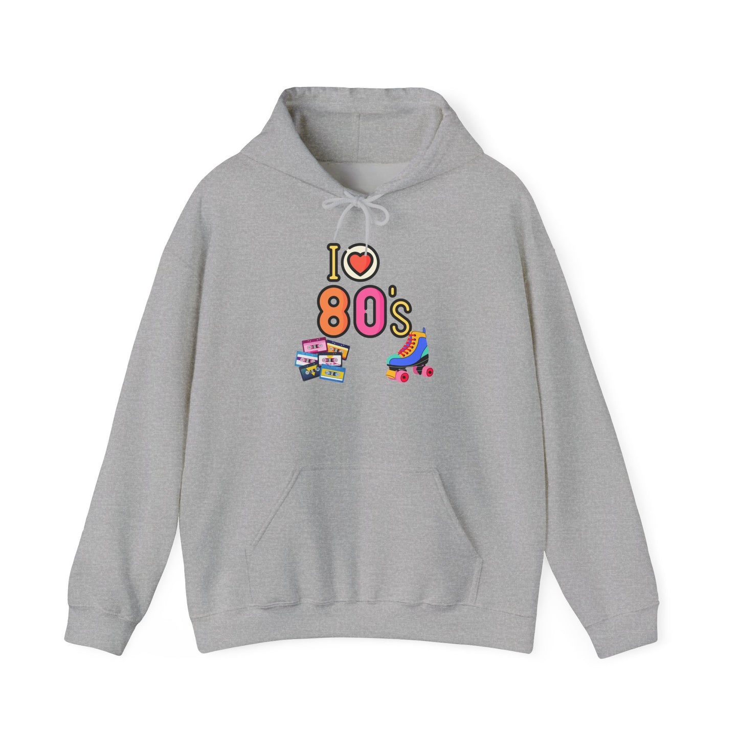 I Love 80s Roller Skate Hoodie | Retro 80s Neon Graphic