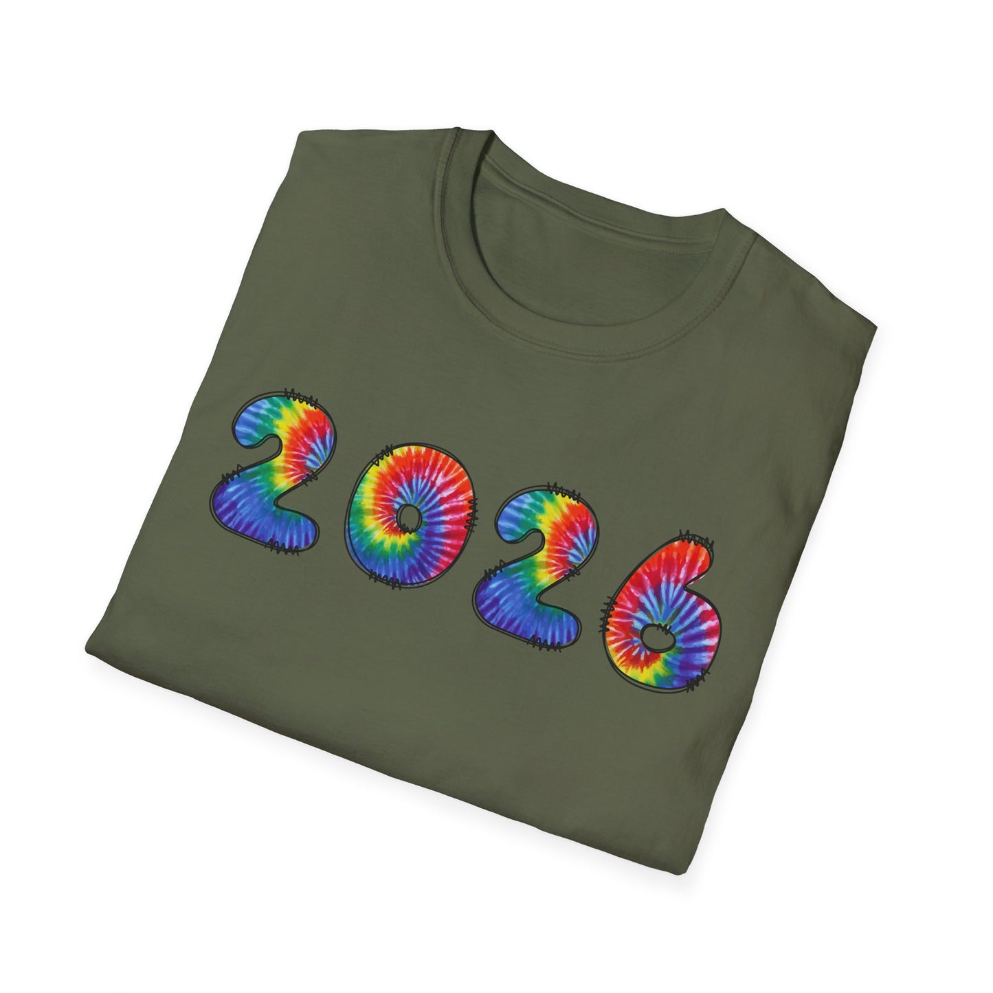 Tie Dye 2026 T-Shirt | Colorful Swirl Number Tee