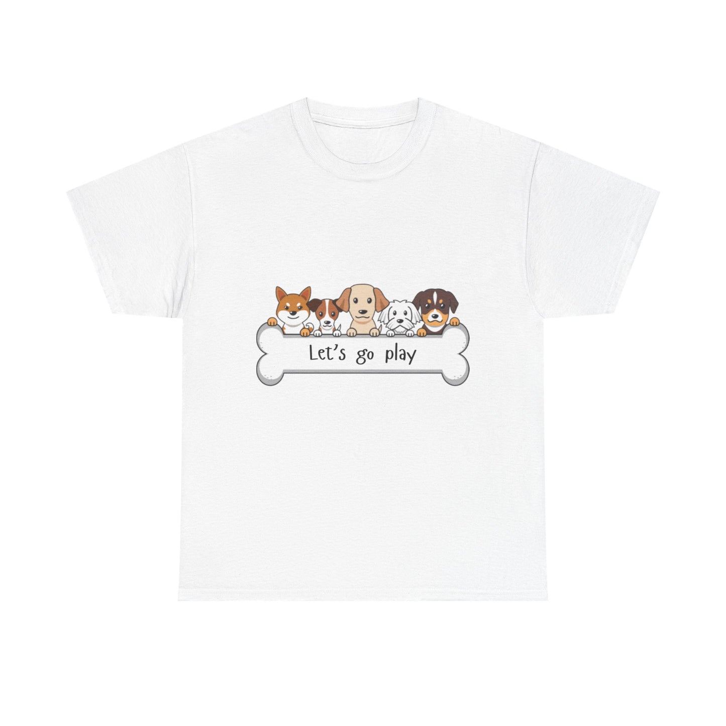 Let's Go Play Dog Lover Tee, Cute Pet T-Shirt, Animal Lover Gift, Unisex Cotton Shirt, Dog Mom Tee, Playful Pet Apparel