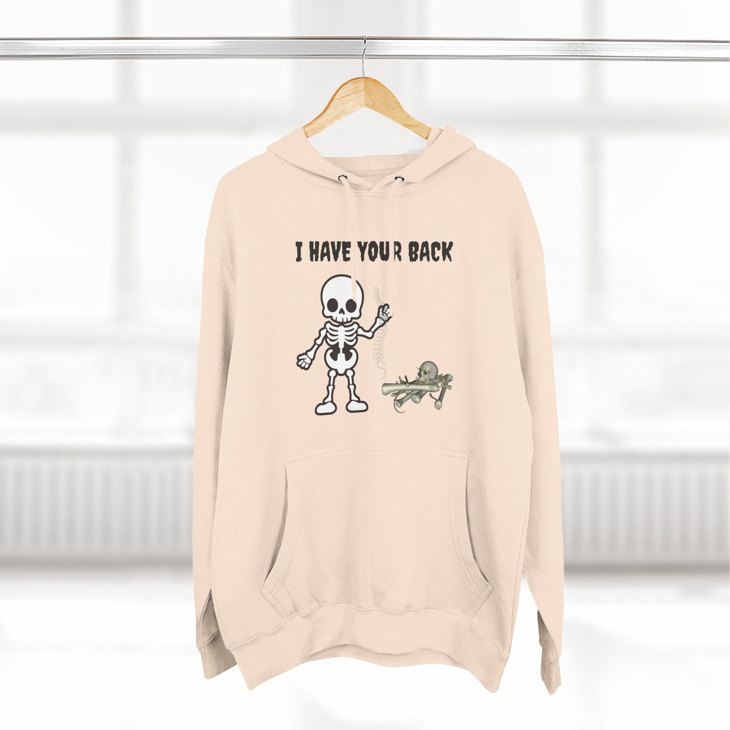 Skeleton Support Fleece Hoodie, Funny Sweatshirt, Unique Gift for Halloween, Cozy Fall Wear, Unisex Hoodie