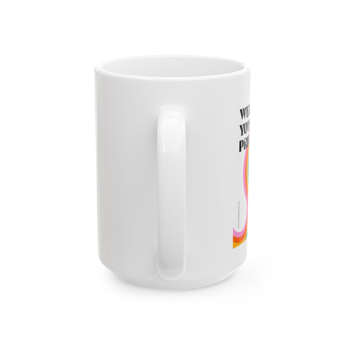 Retro Rainbow Heart mug | Ceramic Coffee Cup