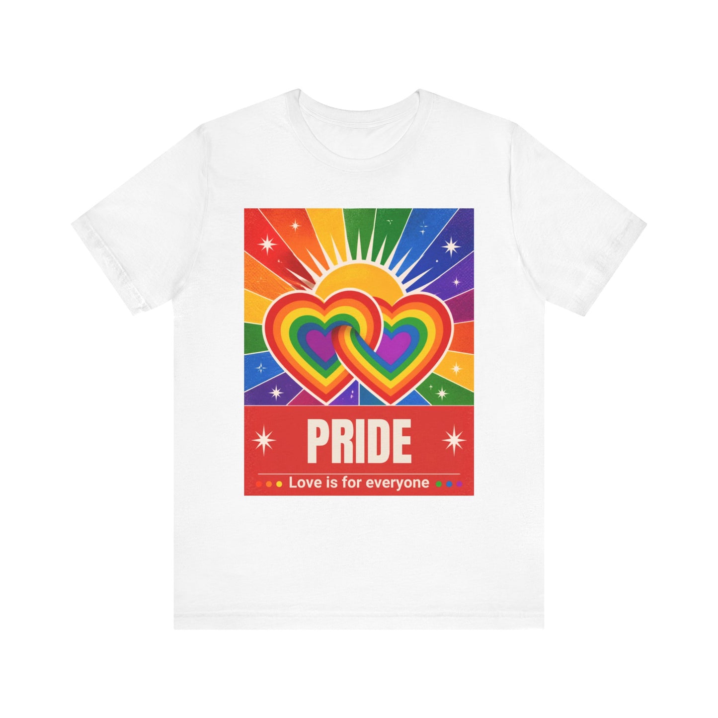 Rainbow Double Hearts Pride Tee | Love Is For Everyone