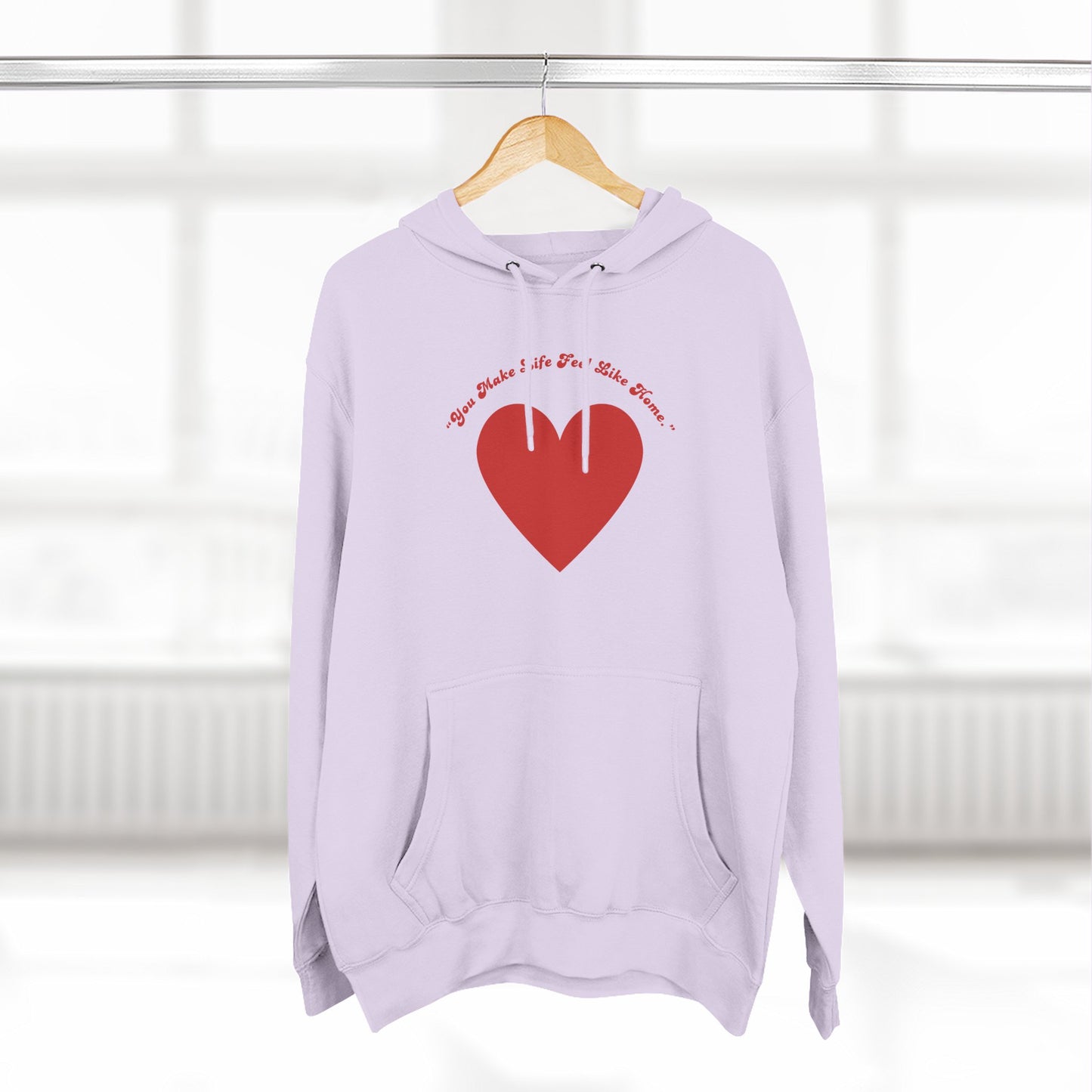 Red Heart Illustration Hoodie | Simple Minimal Love Graphic