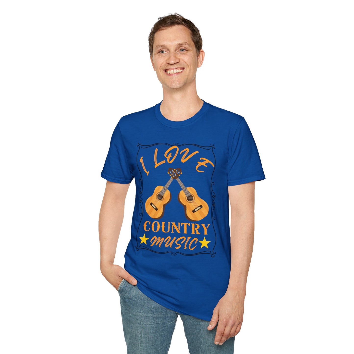 I Love Country Music T-Shirt | Acoustic Guitar Design