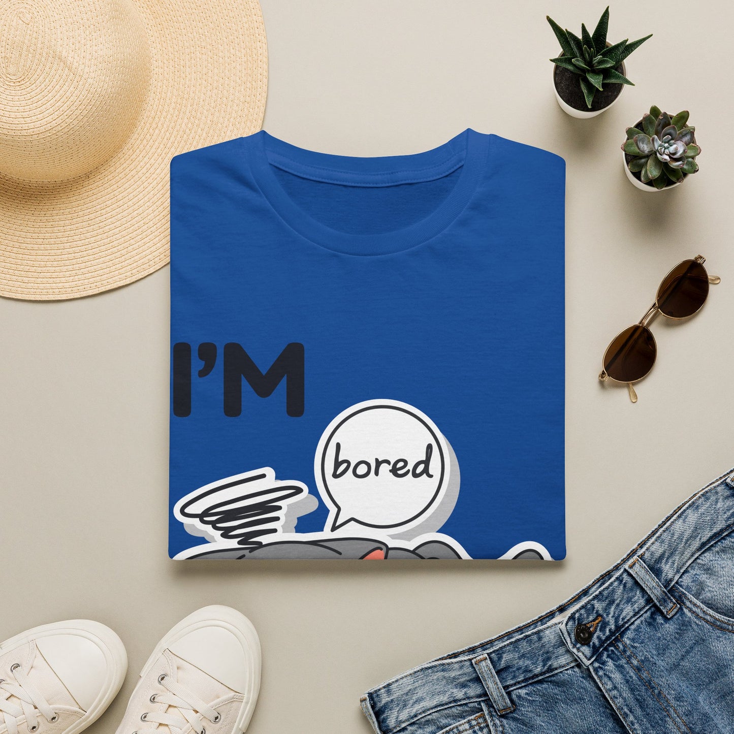 I'm Bored Sleeping Cat T-Shirt | Cute Kawaii Cat Illustration