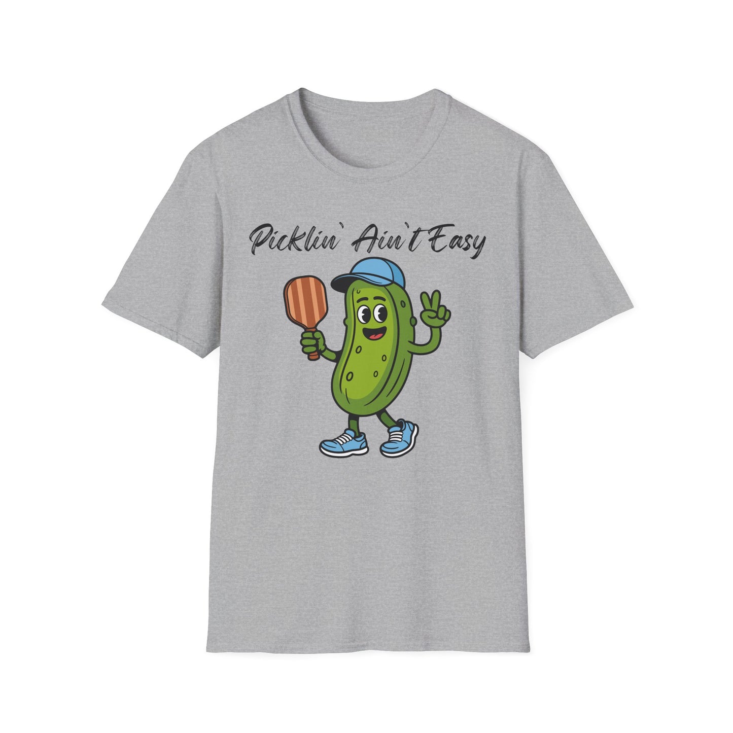 Picklin Ain't Easy Pickle Character T-Shirt | Cartoon Pickle with Paddle