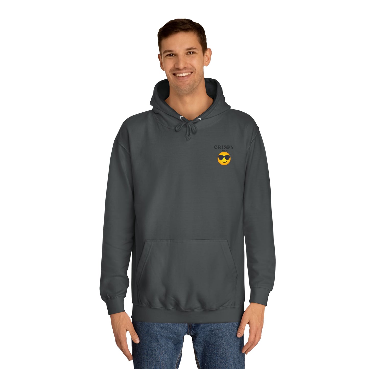 Crispy Emoji Unisex College Hoodie, Cool College Apparel, Casual Wear, Gift for Students, Trendy Fashion Piece, Classy Loungewear