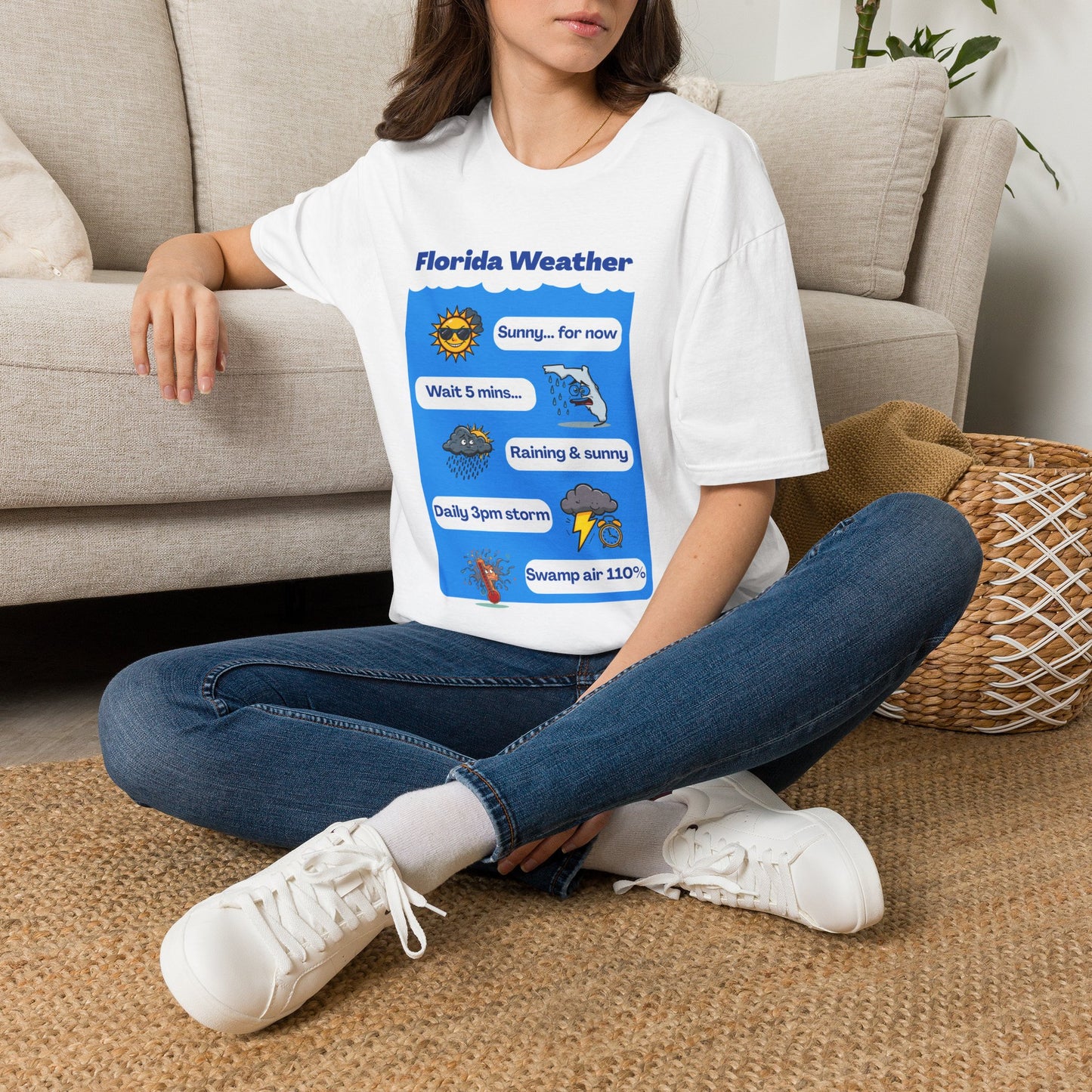 Florida Weather T-Shirt | Sunny... for now text graphic